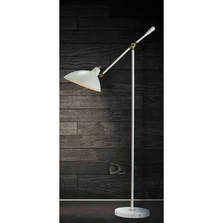 Homeroots White Metal Floor Lamp10.5 x 27.5-32 x 52-59.5 in. 372530